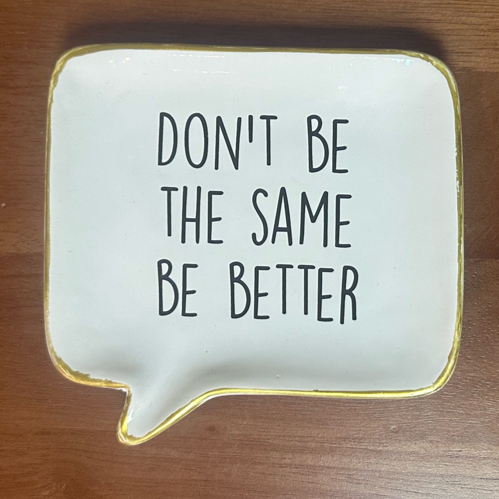 Inspirational White and Gold Trinket Dish